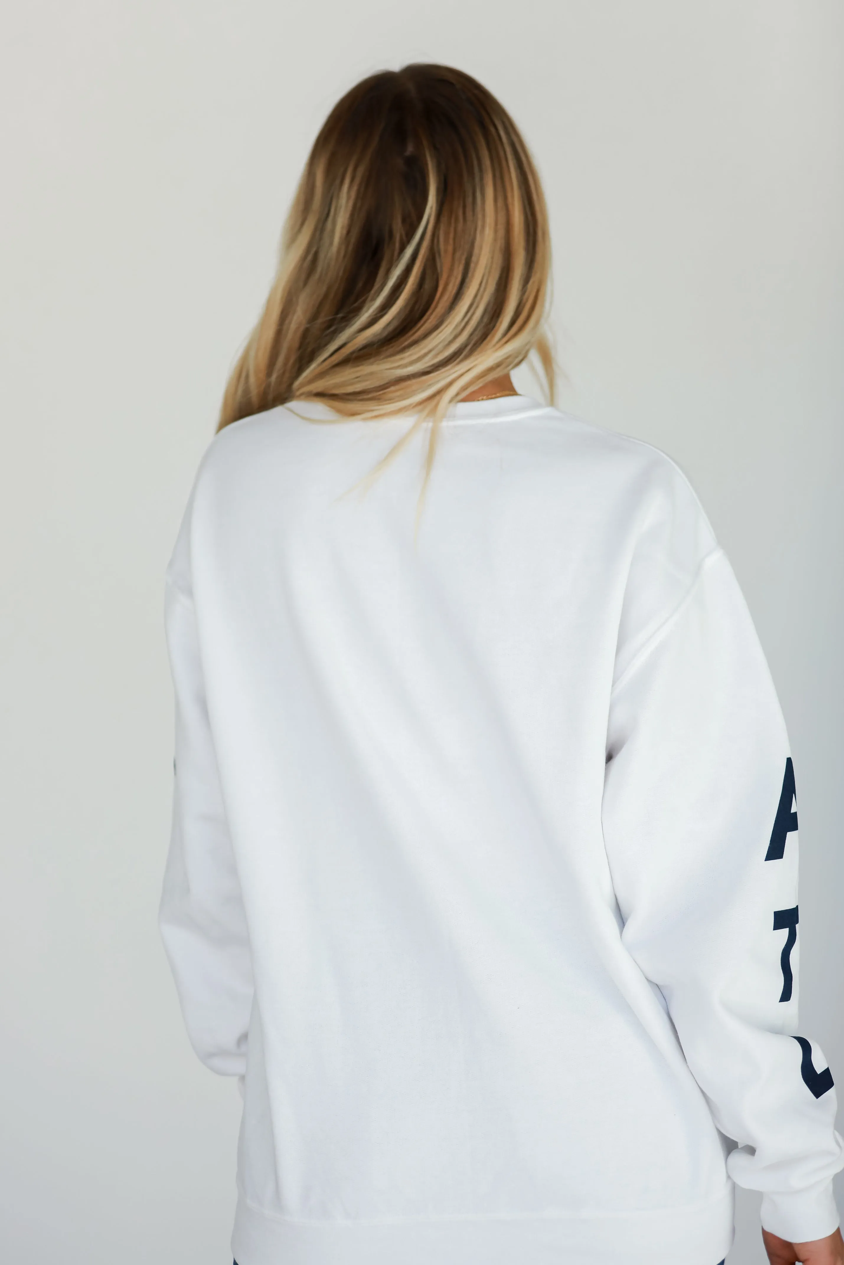 White Atlanta Baseball Sweatshirt