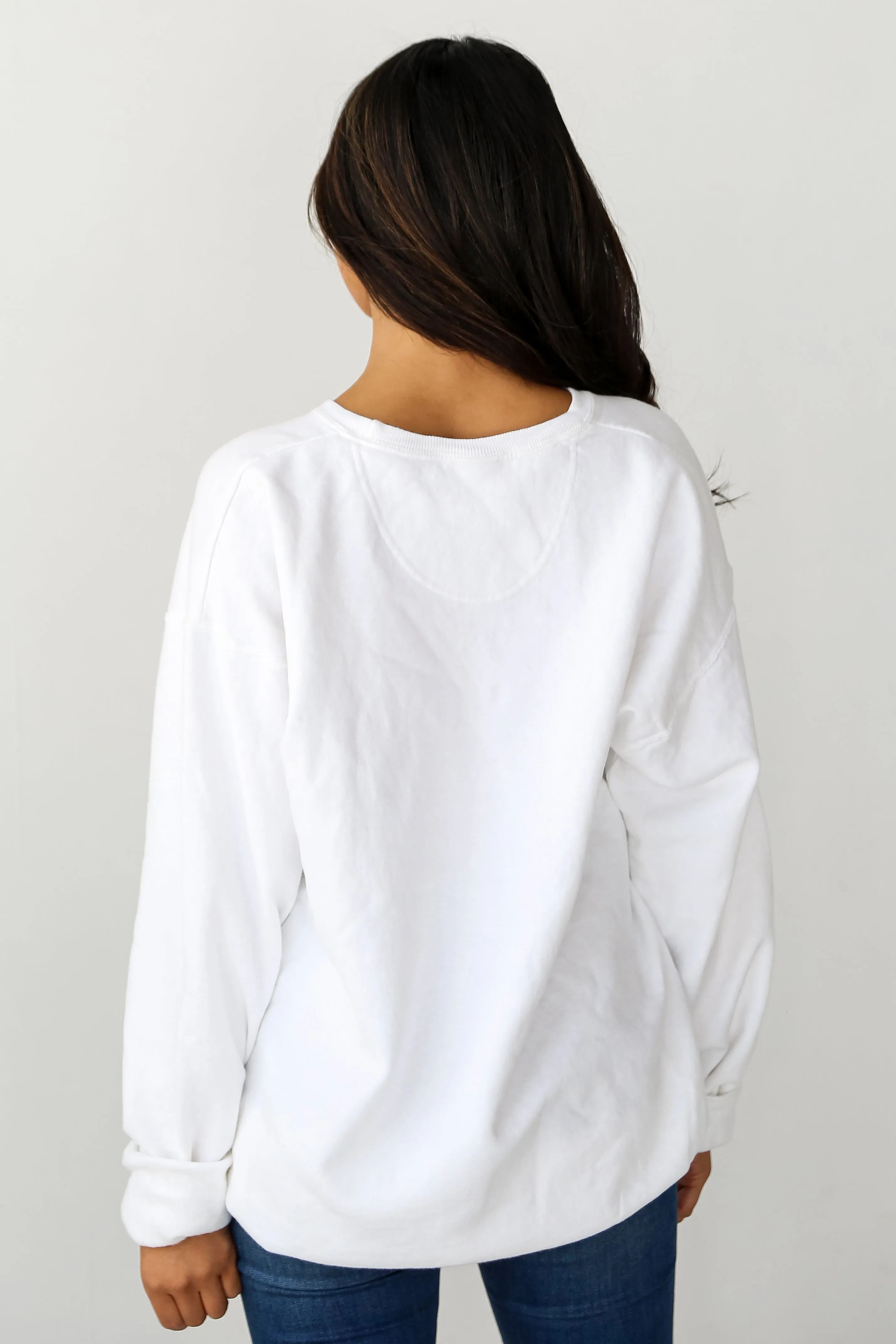 White Chop Chop Script Sweatshirt