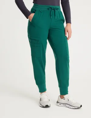 Womens 12-Pocket Scrub Jogger Pants - Hunter Green