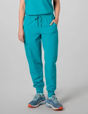 Womens 12-Pocket Scrub Jogger Pants - Teal