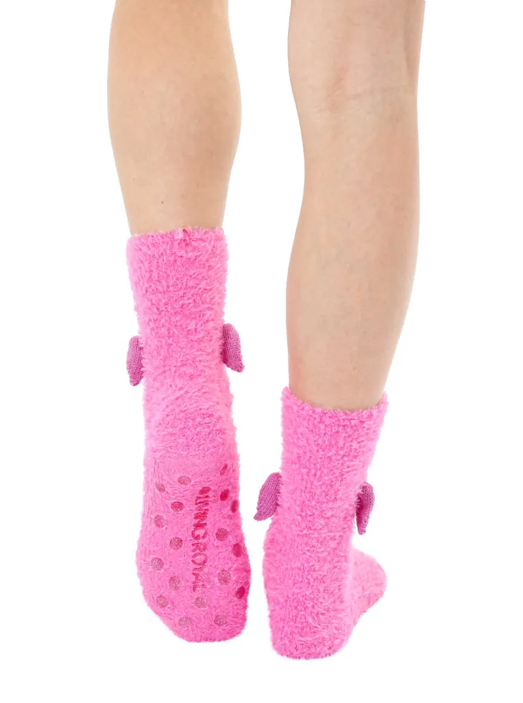 Women's Fuzzy Flamingo Socks