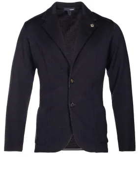 Wool Knit Jacket Navy